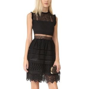 Alexis Black Lace Guipure Sage cocktail dress